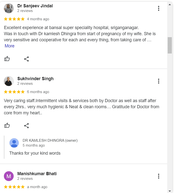 Patient Reviews for medical SEO 