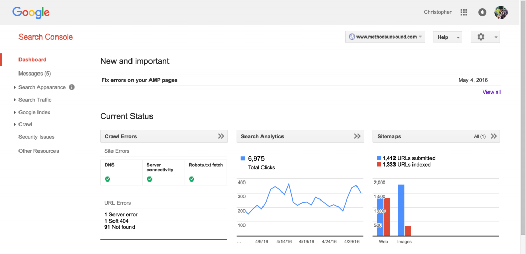 search console for google algorithms