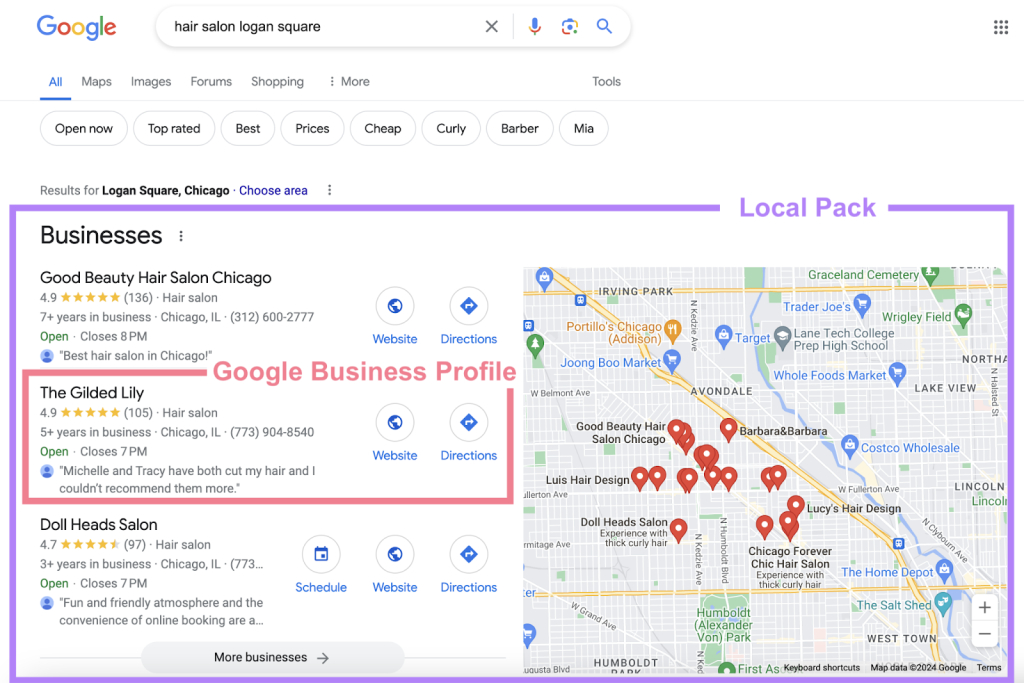 business profile in google venice