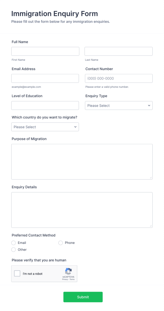 Converting visitors into leads through contact forms 