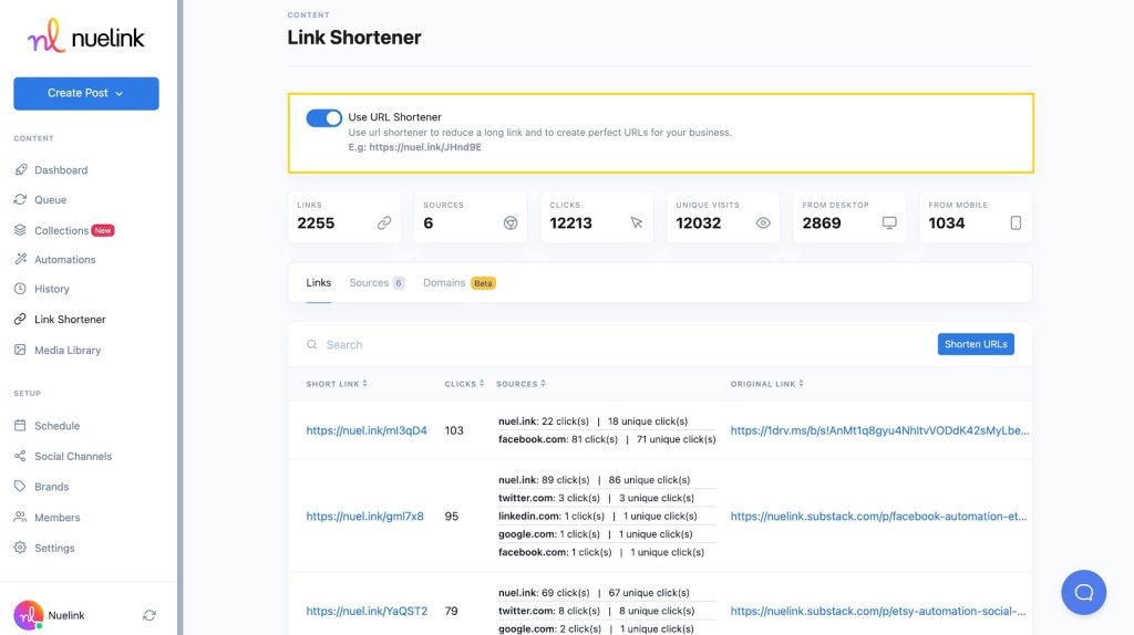 link shortener tool for dark social media 
